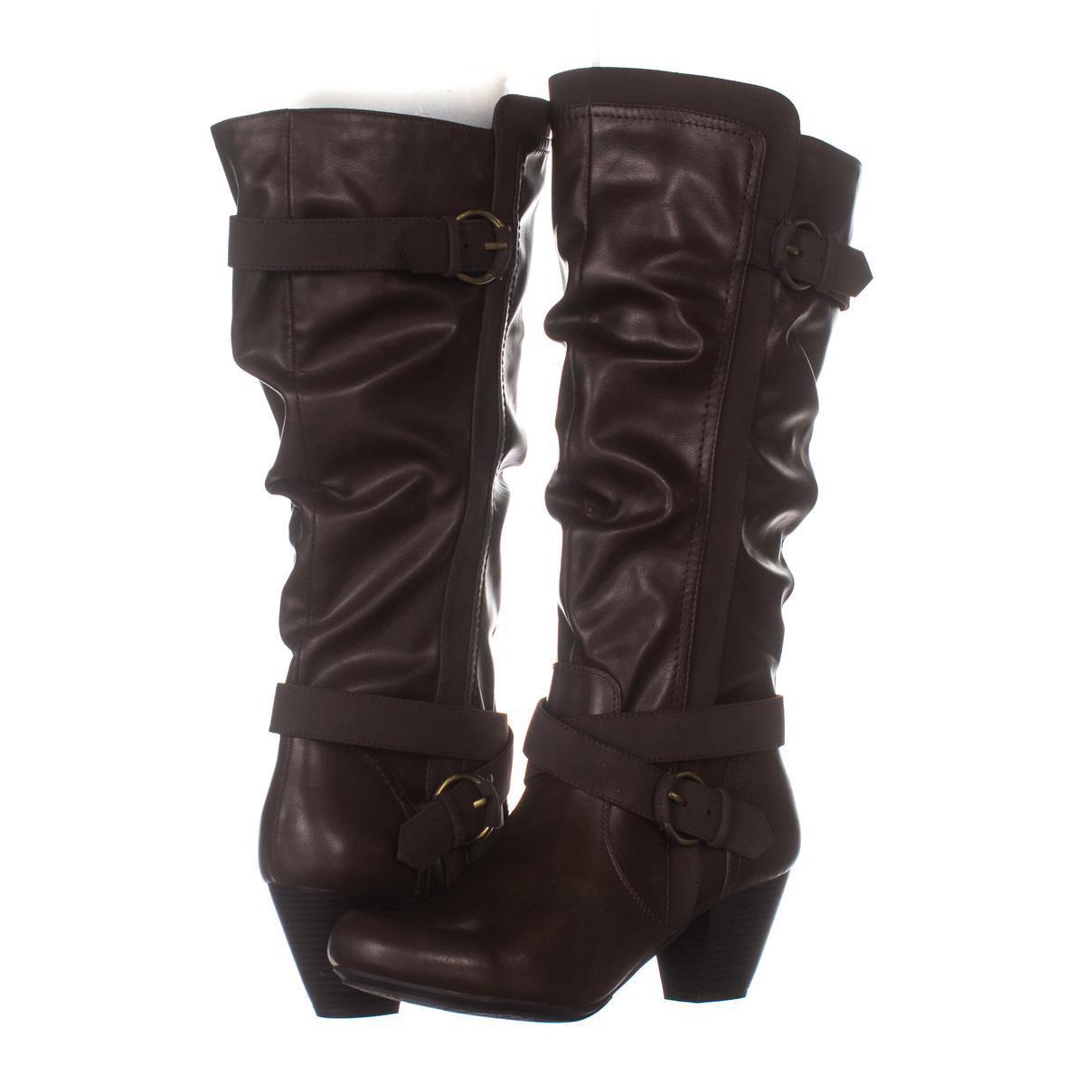 Rialto Crystal Knee High Slouch Boots 913 Brown 8 Us Boots 