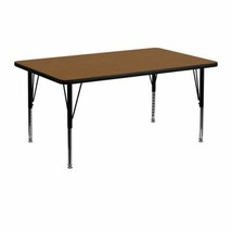24''W x 48''L Rectangular Oak HP Laminate Activity Table - Height Adjustable Sho - $277.25