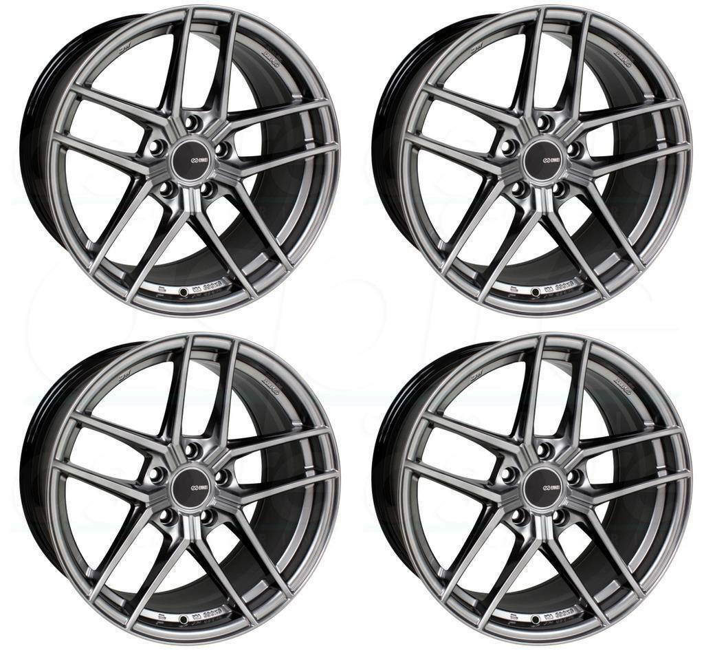 19x9.5 Enkei TY5 5x114.3 35 Hyper Silver Wheels Rims Set(4) - Wheels