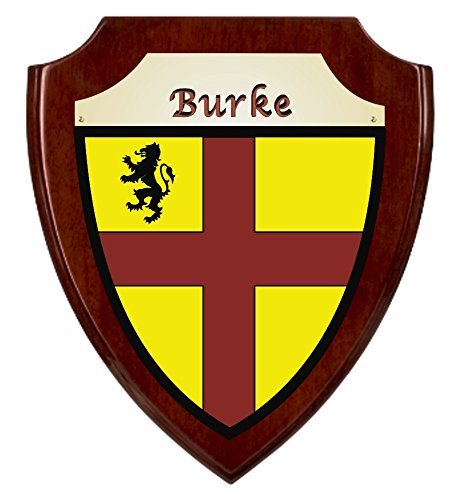 Burke Irish Coat of Arms Shield Plaque - Rosewood Finish
