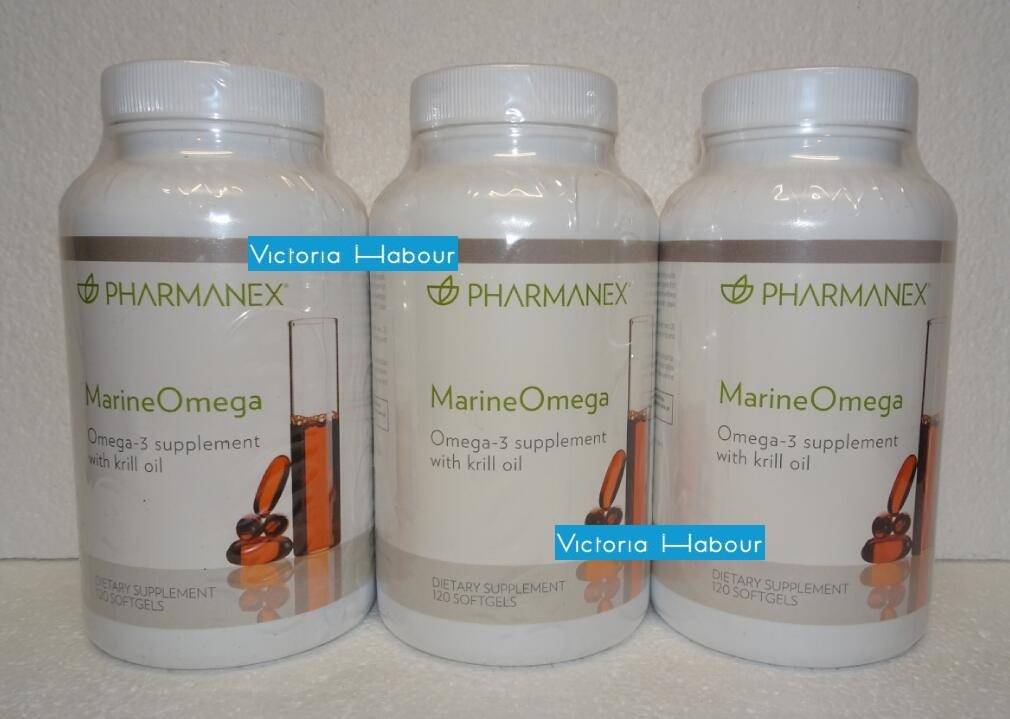 Three pack: Nu Skin Nuskin Pharmanex Marine Omega MarineOmega 120 Softgels x3