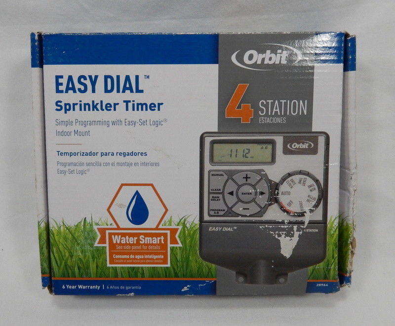 Orbit 4 Station Easy Dial Sprinkler Timer Indoor Mount Timers