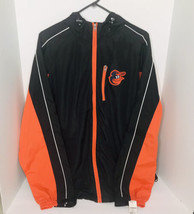 MLB Baltimore Orioles Baseball Zip Up Spring Jacket W/ Hood Mens XL New NWT - $69.25