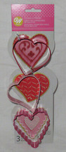 Wilton 3-piece Cookie Cutter Set Cutters Metal VALENTINE Valentine&#39;s Day... - $15.85