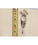 Whimsical Handcrafted Brooch Pin Face Made From Spoon and Fork - $9.90