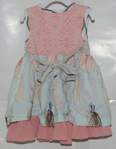 Giggle Moon Pink White Tulle Sleeveless Dress Large 3D Flower 3T image 2