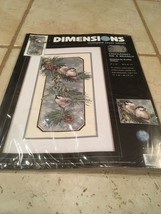 DIMENSIONS~#3199 CHICKADEES ON A BRANCH 8&quot; X 16&quot; STAMPED CROSS STITCH KI... - $19.75