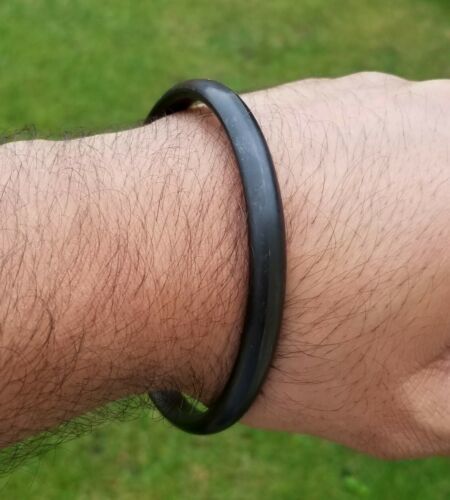 Black SARBLOH Pure Iron Kada Round Smooth Sikh Singh Kaur Khalsa Kara BANGLE L2