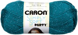 Caron Simply Soft Party Yarn-Teal Sparkle - $8.93