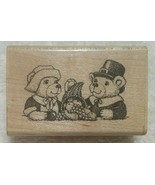 Hero Arts Thanksgiving Rubber Stamp, Pilgrim Teddy Bears Cornucopia Frui... - $9.95