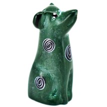 Vaneal Group Hand Carved Kisii Soapstone Green Puppy Dog Miniature Figurine