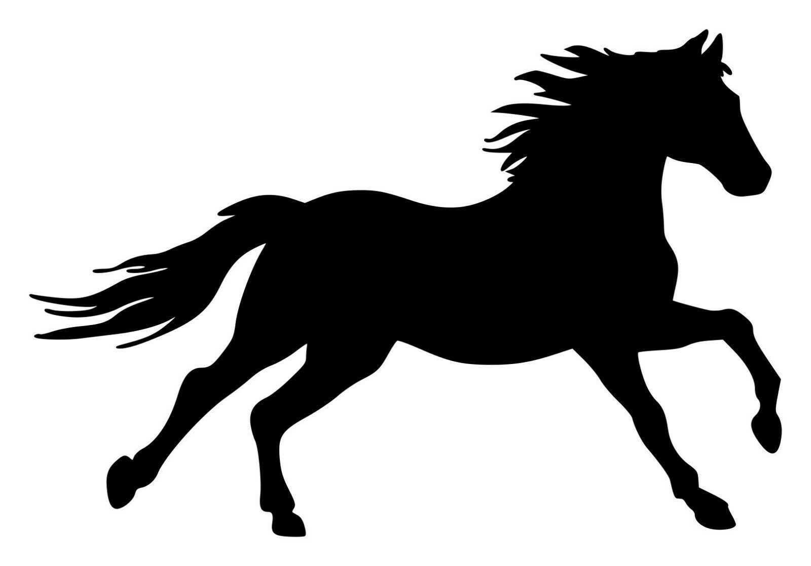 HORSE  -V2- Vinyl Decal Sticker - Running - Farm Mane Tail Equestrian Riding
