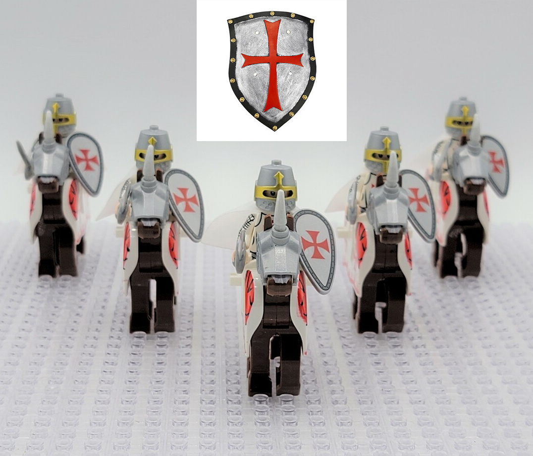 10pcs Medieval Mounted Knight Templar Crusades MOC Minifigure Blocks Toy Gifts