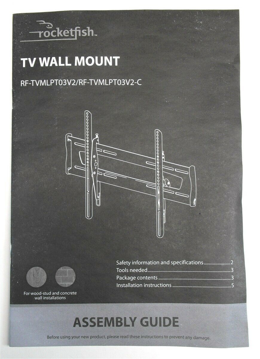 Replacement Parts Rocketfish Tilting TV Wall Mount 32"70" TVs RF