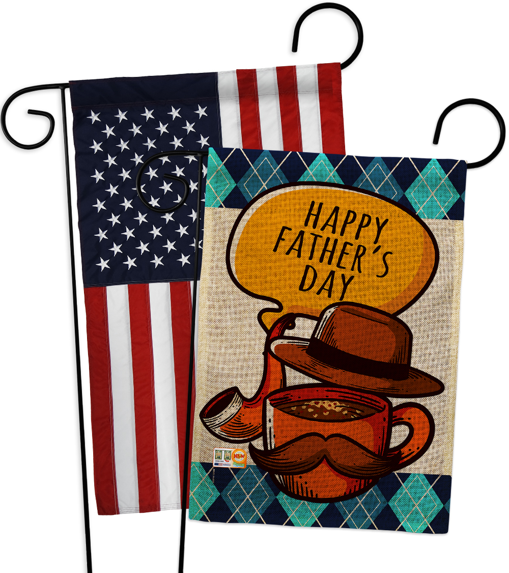 Classic Father Day Burlap Impressions Decorative USA Applique Garden Flags Pac Flags