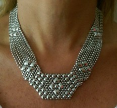 SG Liquid Metal Cleopatra Mesh Silver Necklace N5 by Sergio Gutierrez - $147.25