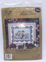 Something Special Bunny Family Portrait Counted Cross Stitch Kit Vintage 50777 - $98.99