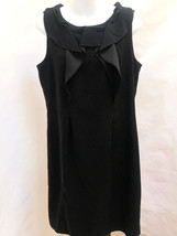 Tahari M Little Black Dress Ruffled Sleeveless Exposed Zip - $27.42