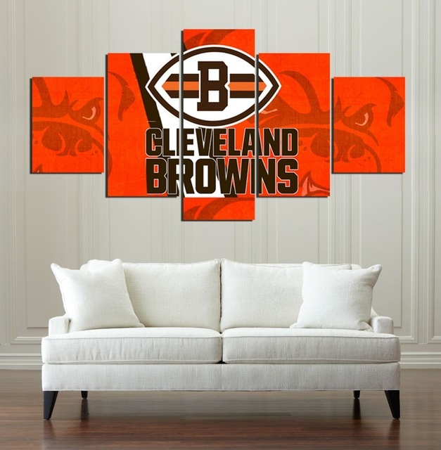 Cleveland Browns Canvas Prints 5 Piece Canvas Art Wall Art Picture Home