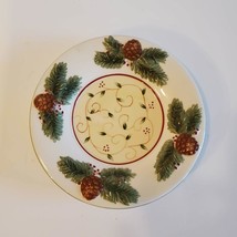 Yankee Candle base plate, Holiday Christmas Greenery Pine Leaves Pinecones