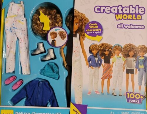 Creatable World Deluxe Character Kit Customizable Doll, Blonde Curly Hair new...
