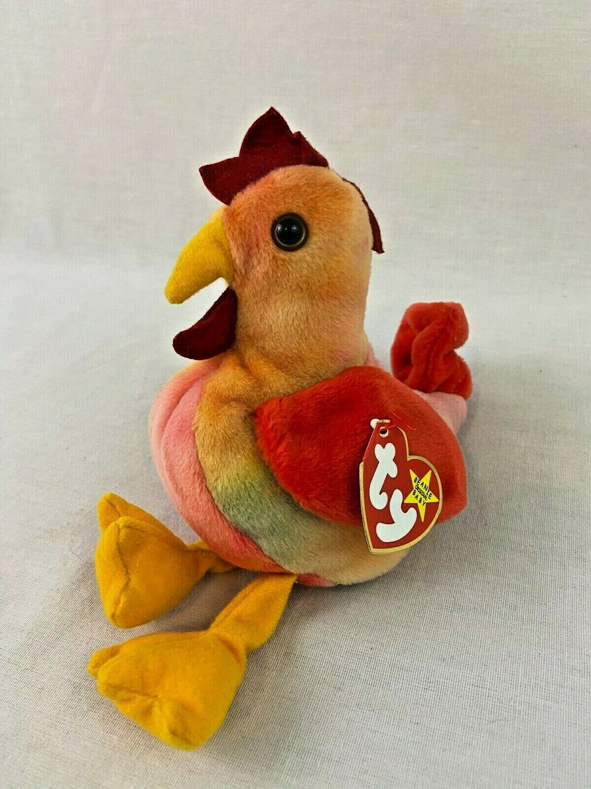 Ty Beanie Babies Strut Rooster Chicken Bird Buddy 1996 7