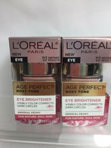 (2) L'Oreal Eye Brightener Creme Age Perfect Rosy Tone Dark Circles 5oz - $17.86