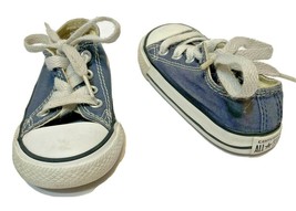 Converse All Star Infant Toddle Blue Canvas Lace Up Sneakers Size 5 - $16.56
