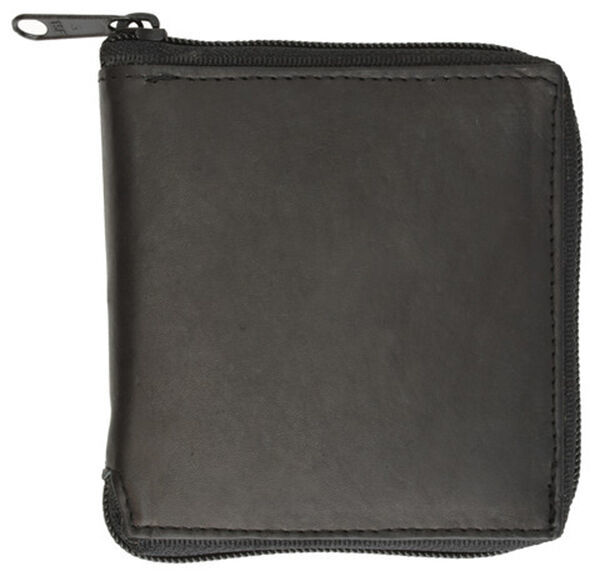 Brown Genuine Leather Bifold Wallet Coin Purse Zip Around Front Pocket - Wallets