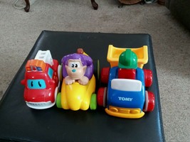 3 Toy Cars a push and go,a Mattel car,and a fire engine - $8.60