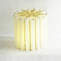 New W Tag Pier 1 White Gold Led Candle Pillar 3 X 4" Tall - $14.10