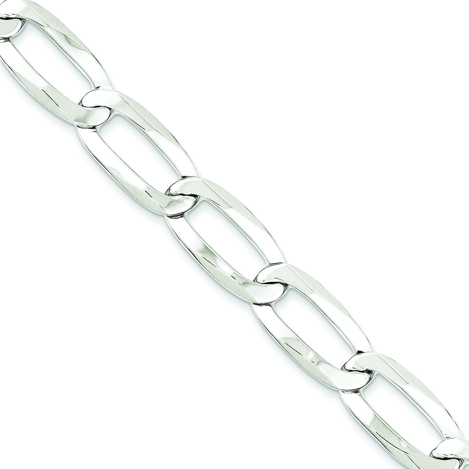 Sterling Silver 10.25mm Elongated Open Link Chain - Chains