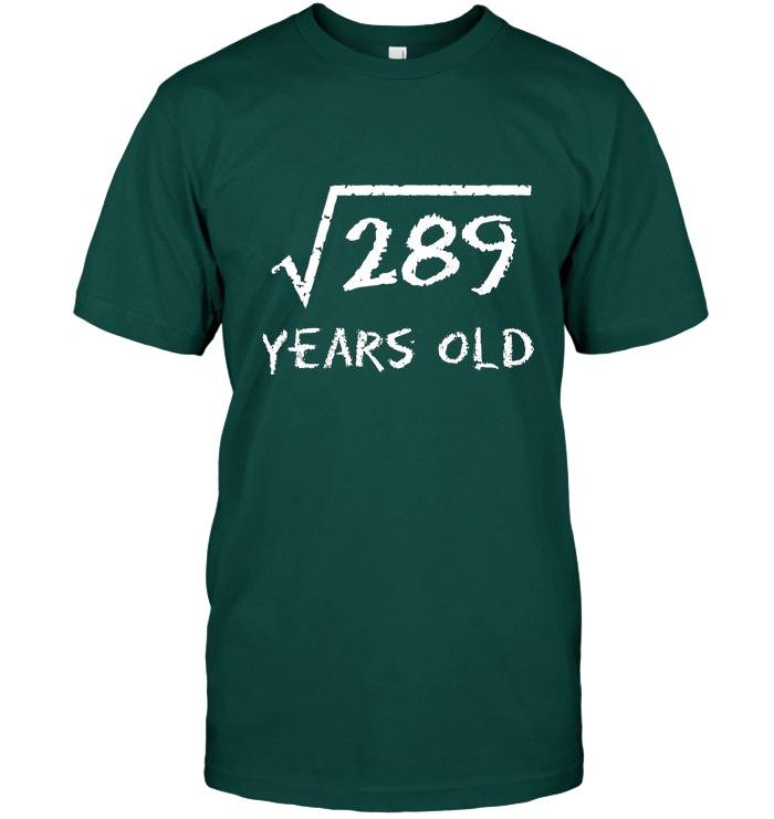 Square Root of 289 17th Birthday 17 Years Old T Shirt - T-Shirts