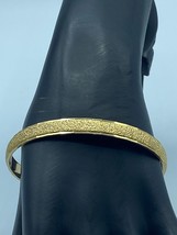 Book Piece Vintage Monet Bangle in Textured Gold Tone - Large - $28.95