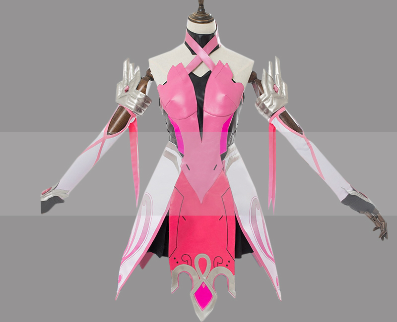 Overwatch Angela Ziegler Mercy Skin Pink Cosplay Costume Outfit for Sale