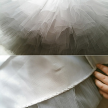 Ivory White 6 layer Tulle A Line Circle Skirt Women Puffy Midi Tulle Skirt Plus image 8
