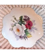 Lefton China Plate Roses Japan 6926 Scalloped Edge Gold Trim Hand Painte... - $10.00