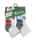 Fruit of the Loom Boys Active Ankle Socks, 6 Pack Size Medium - $10.39
