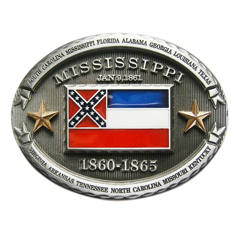 New Vintage Mississippi State Flag Oval Belt Buckle Gurtelschnalle Boucle