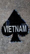 DECAL 3X 2 1/2  Vietnam Veteran VET Black Ace of SPADES viet nam - $10.00