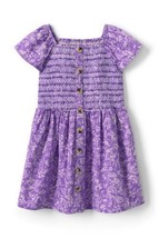 Lands' End Girls Smocked Woven Dress Fresh Lavender Flrl Gingham 14+ # 522356 - $0.98