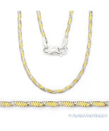1.6mm Herringbone Link Chain Necklace .925 Italy Sterling Silver 14k Yel... - $89.59