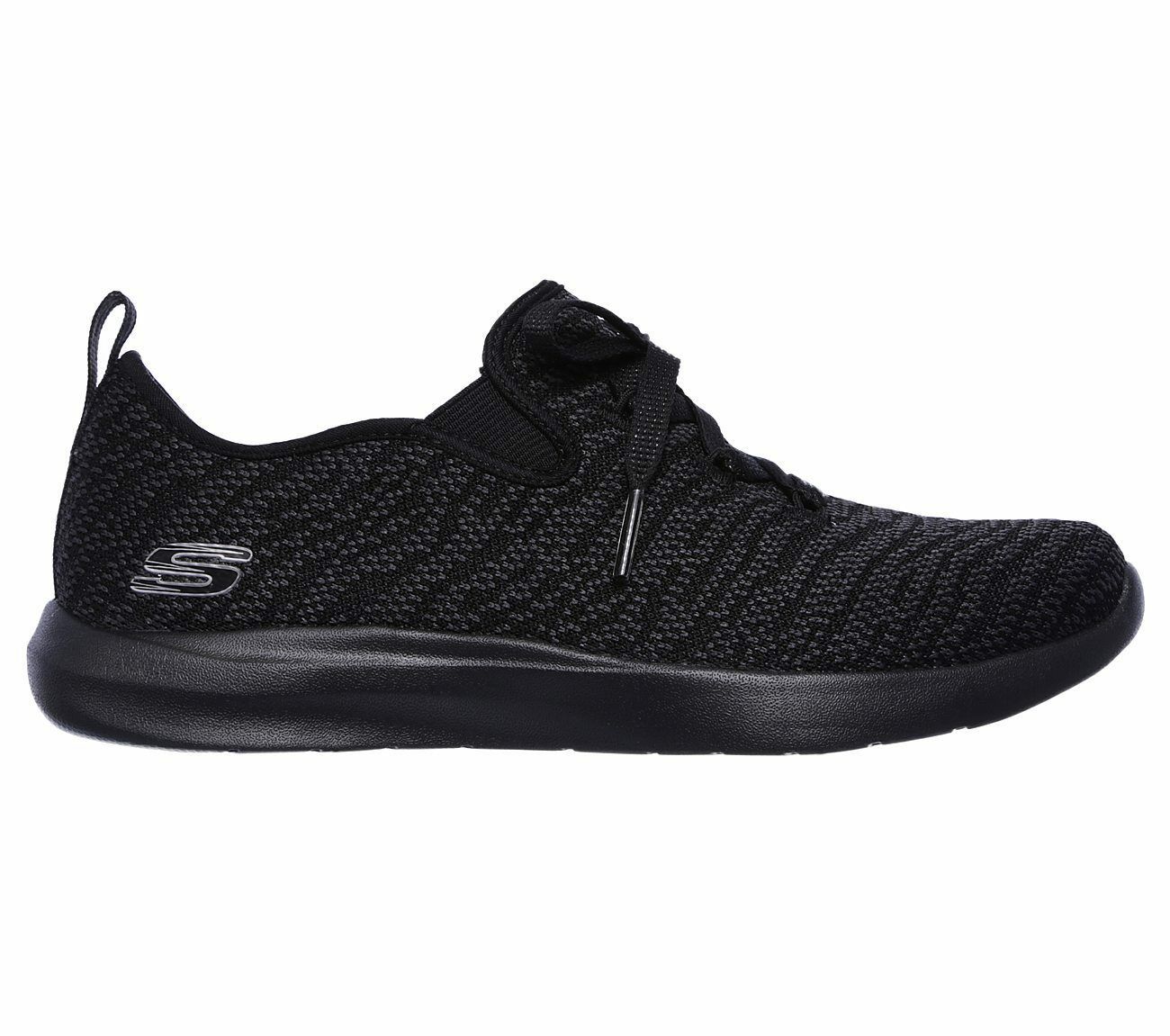 Skechers Comfort Shoes Black Memory Foam Women's Slip On Casual Knit ...