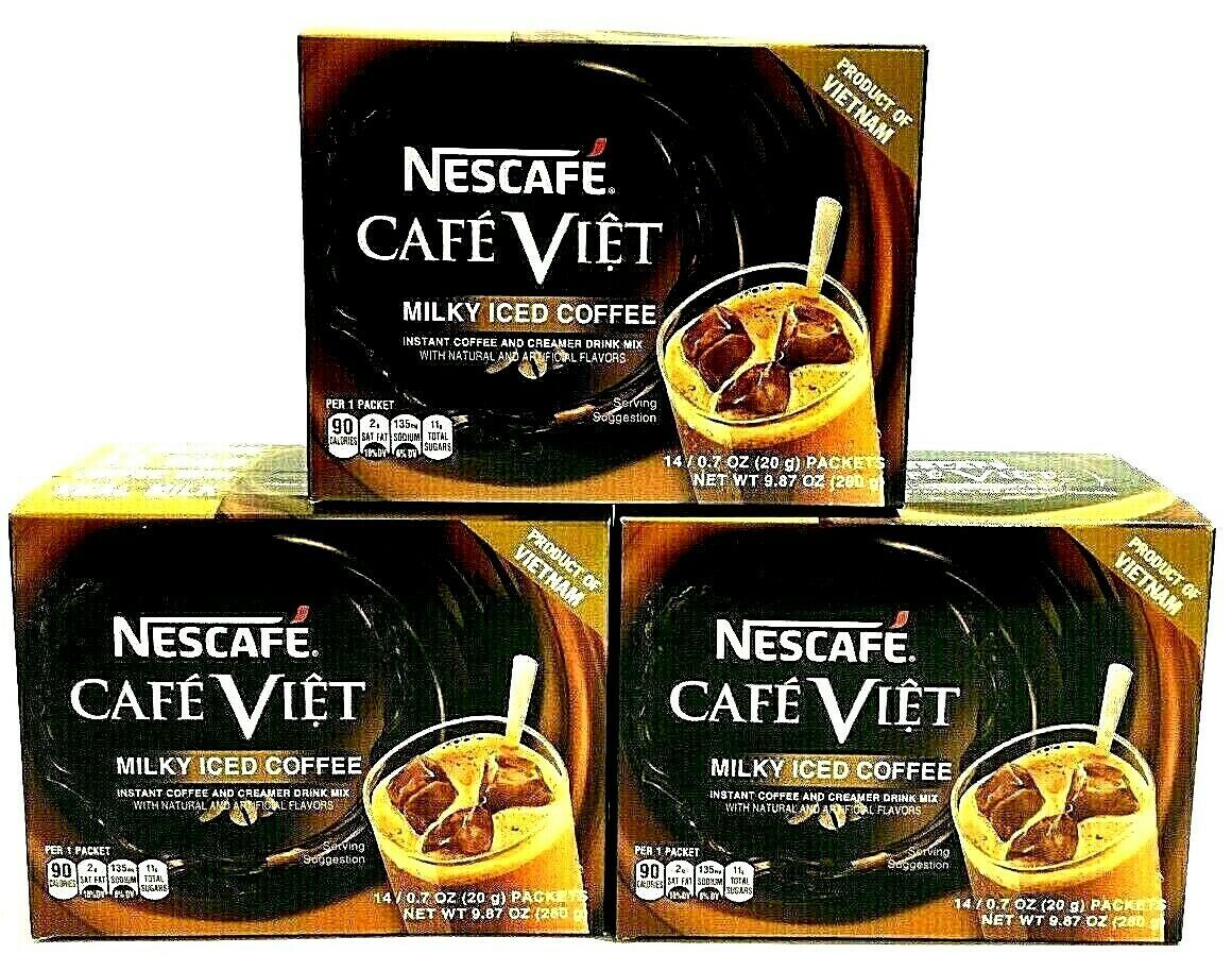 Nescafe Cafe Viet Instant Milky Iced Coffee 14 Sachets x 20 g ( Pack of 3 ) Instant Coffee