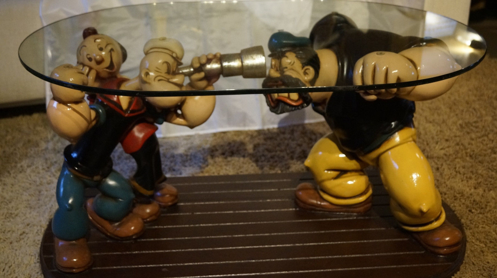 Extremely Rare! Popeye with Olive and Brutus Giant Table Figurine