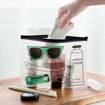 Travel Transparent Cosmetic Bag Makeup Case Zipper Storage Toiletry Wate... - $5.98