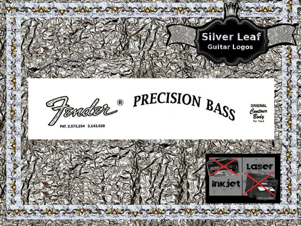Fender Precision Bass Guitar Decal Inlay Headstock Sticker Waterslide