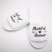 1Pair Bride maid of  Groom Disposable Soft Slippers Wedding Decoration Bridal Sh - $17.27