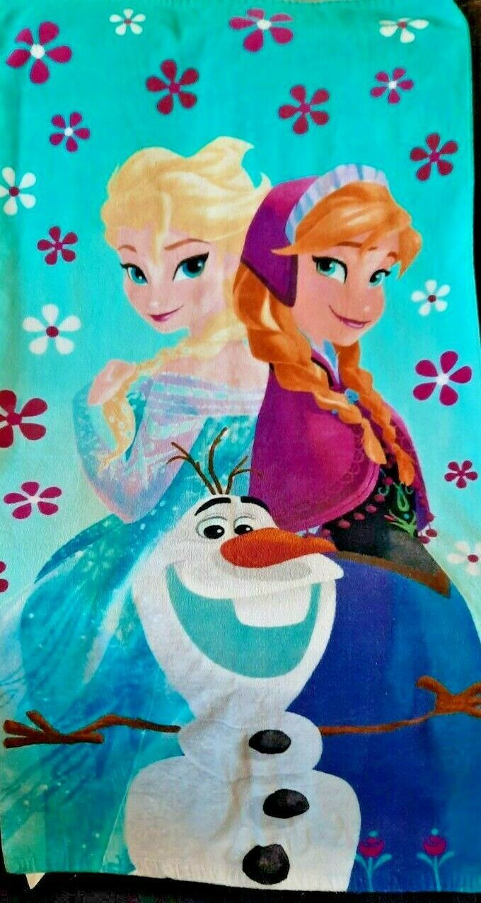 Disney Frozen Elsa & Anna Child's Beach Towel NWT   28 X 58 inches 100% Cotton 