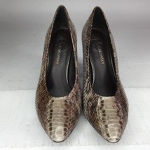 Leather Makowsky Women's Stacked 5 B Size Shoes 6 Us Snake Gray Misty Heel M xwfBfTH